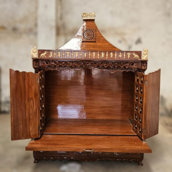 Asthalakshmi Wooden Temple in Teak Wood – Handcrafted Luxury Mandir for Home
