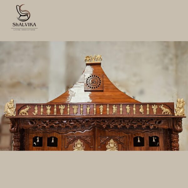 Asthalakshmi Wooden Temple in Teak Wood – Handcrafted Luxury Mandir for Home