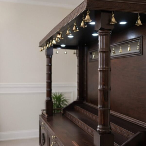Bell Temple with Gopuram in Teak Wood By Shalvika Living