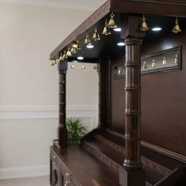 Bell Temple with Gopuram in Teak Wood By Shalvika Living