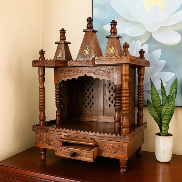 Bhagwan Mandir for Home in Sheesham Wood – Folding Handmade Temple
