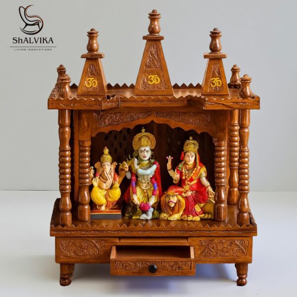 Bhagwan Mandir for Home in Sheesham Wood – Folding Handmade Temple