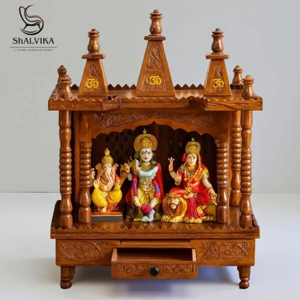 Bhagwan Mandir for Home in Sheesham Wood – Folding Handmade Temple