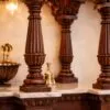 Big Home Wood Temple with Lotus Domes