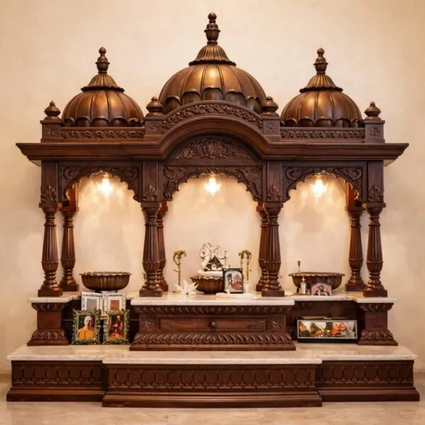 Big Home Wood Temple with Lotus Domes