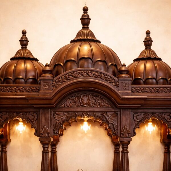 Big Home Wood Temple with Lotus Domes