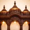 Big Home Wood Temple with Lotus Domes
