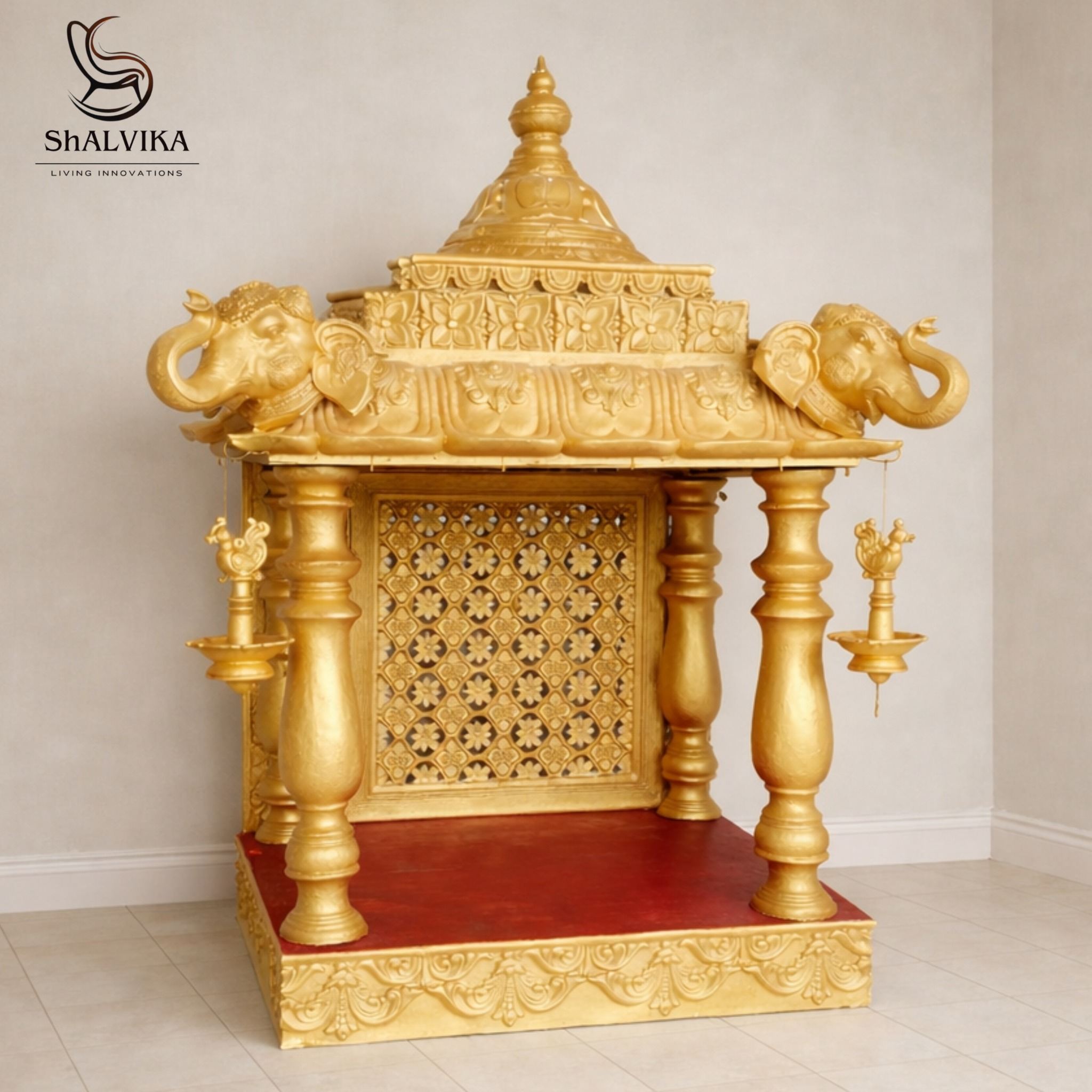 Devghar Mandir for Home in Teak Wood