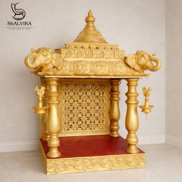Devghar Mandir for Home in Teak Wood