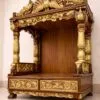 Elegant Peacock Design Mandir in Teak Wood