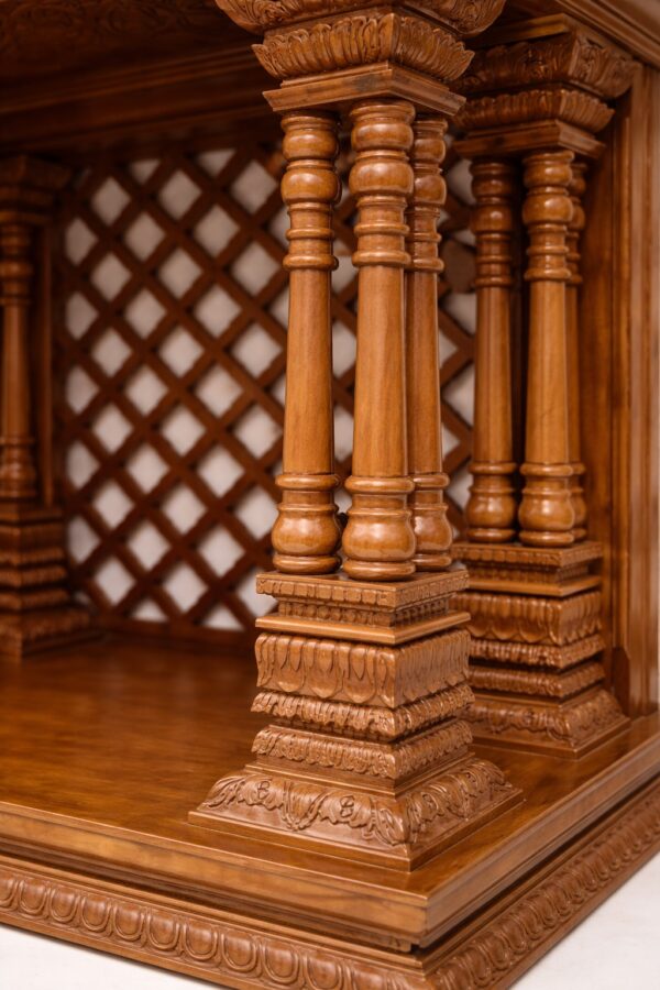 Elegant South Indian Home Wood Temple Design with Gopuram