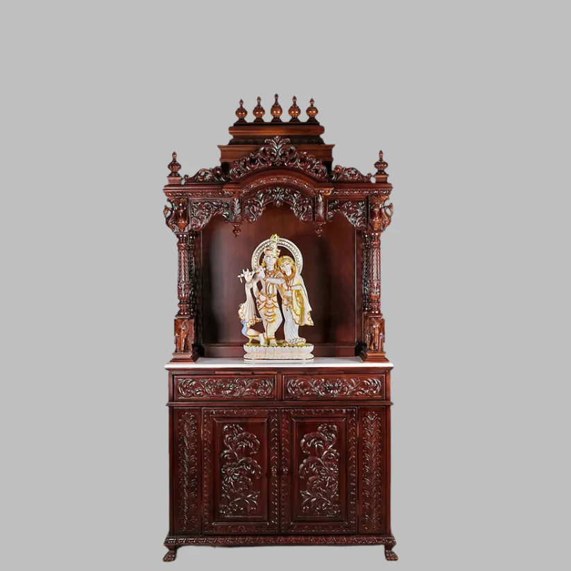 Elegant South Indian Puja Mandapam for Your Home