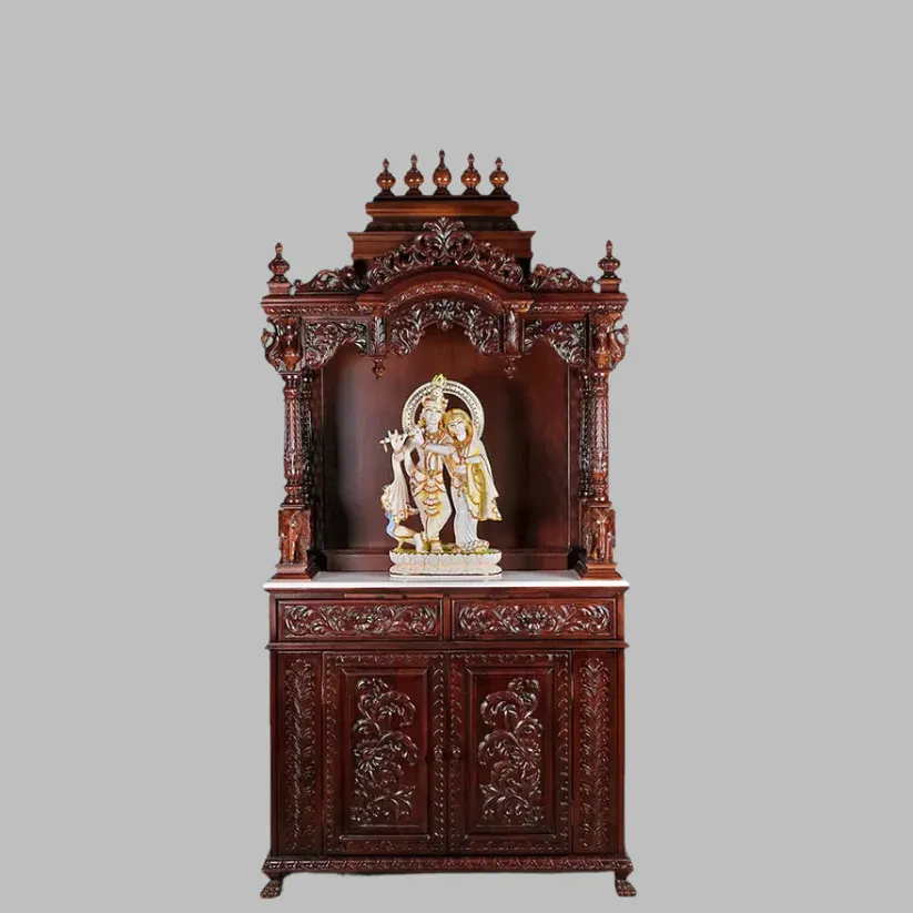 Elegant South Indian Puja Mandapam for Your Home
