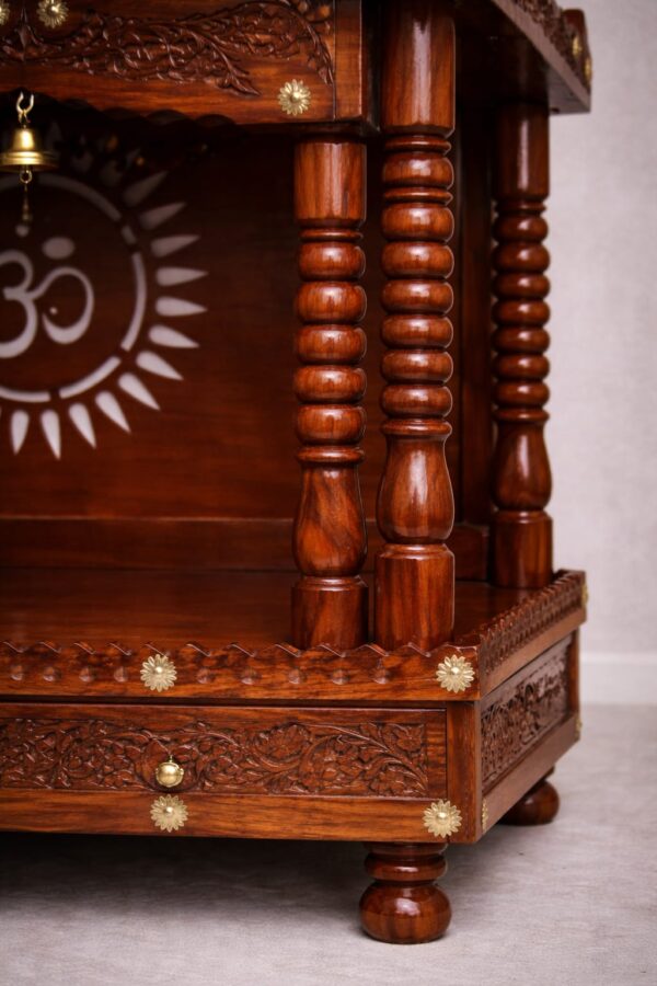Handcrafted Om Design Small Temple for Home
