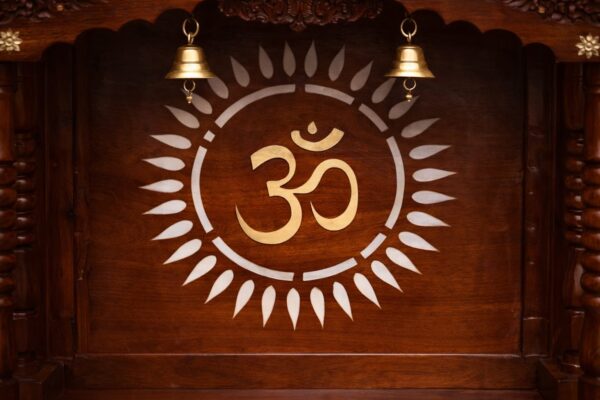 Handcrafted Om Design Small Temple for Home