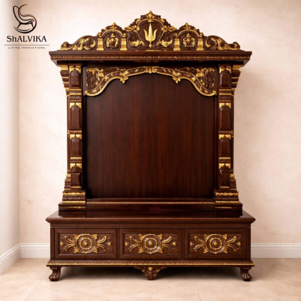 Handcrafted Pooja Wooden Mandir for Homes