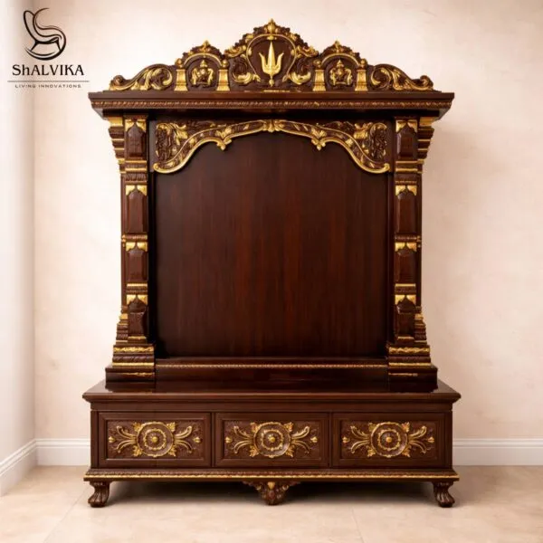 Handcrafted Pooja Wooden Mandir for Homes