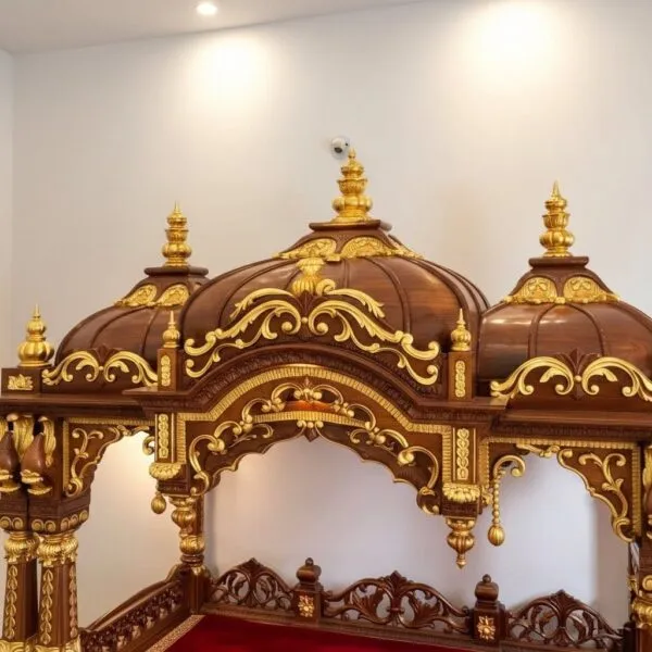 Large Size Design of Wooden Mandir for Home