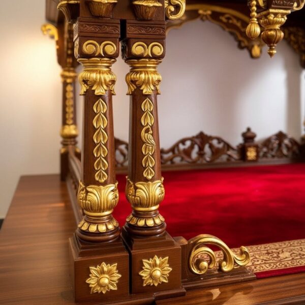 Large Size Design of Wooden Mandir for Home