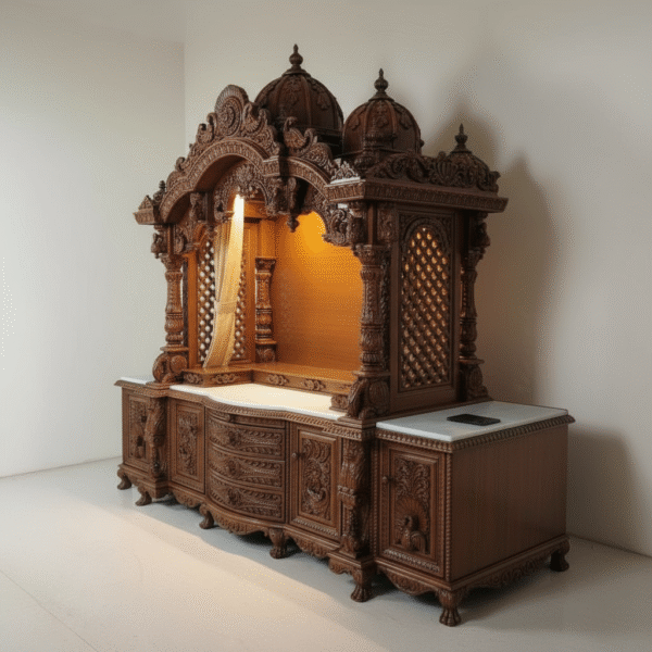 Large Temple with Storage for Home By Shalvika Living