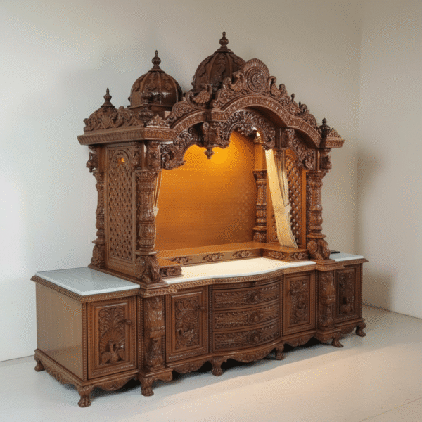 Large Temple with Storage for Home By Shalvika Living