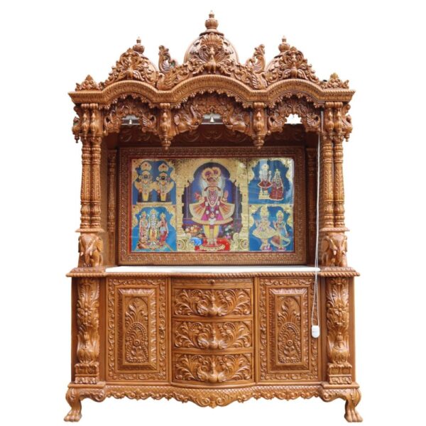 Large Wooden Temple for Home By Shalvika Living