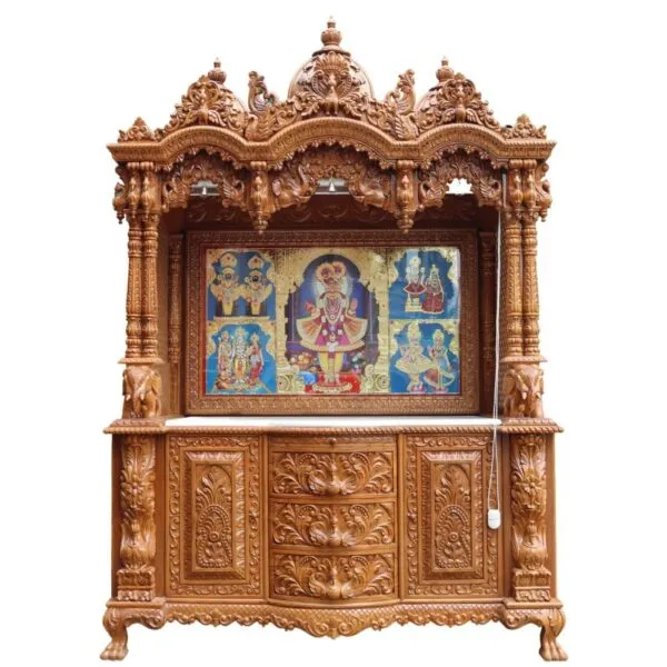 Large Wooden Temple for Home By Shalvika Living