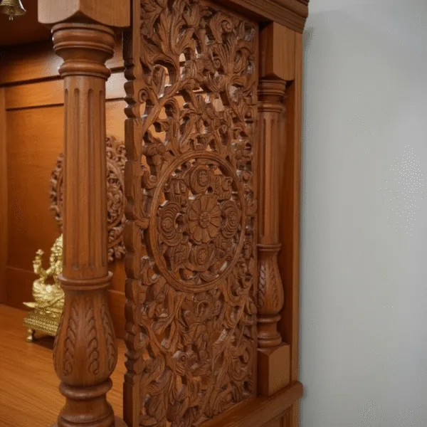 Latest South Indian Temple Design for Home – Handcrafted Teak Wood Mandir