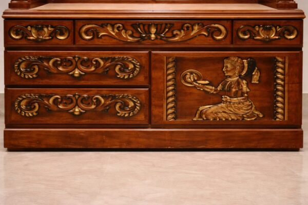 Om Design Pooja Mandir in Tamil Style – Premium Teak Wood