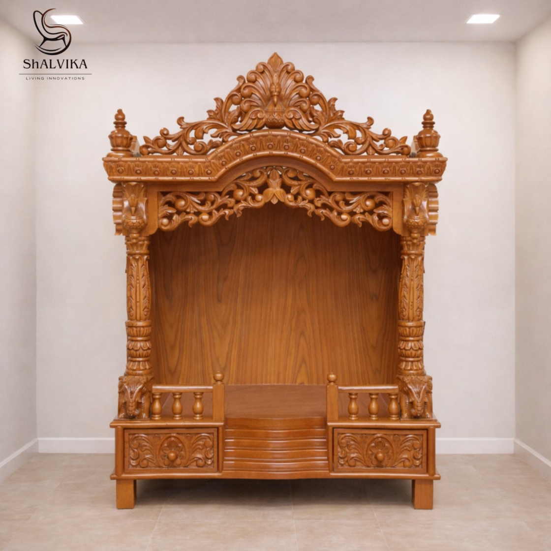 Premium Wooden Home Mandir Design