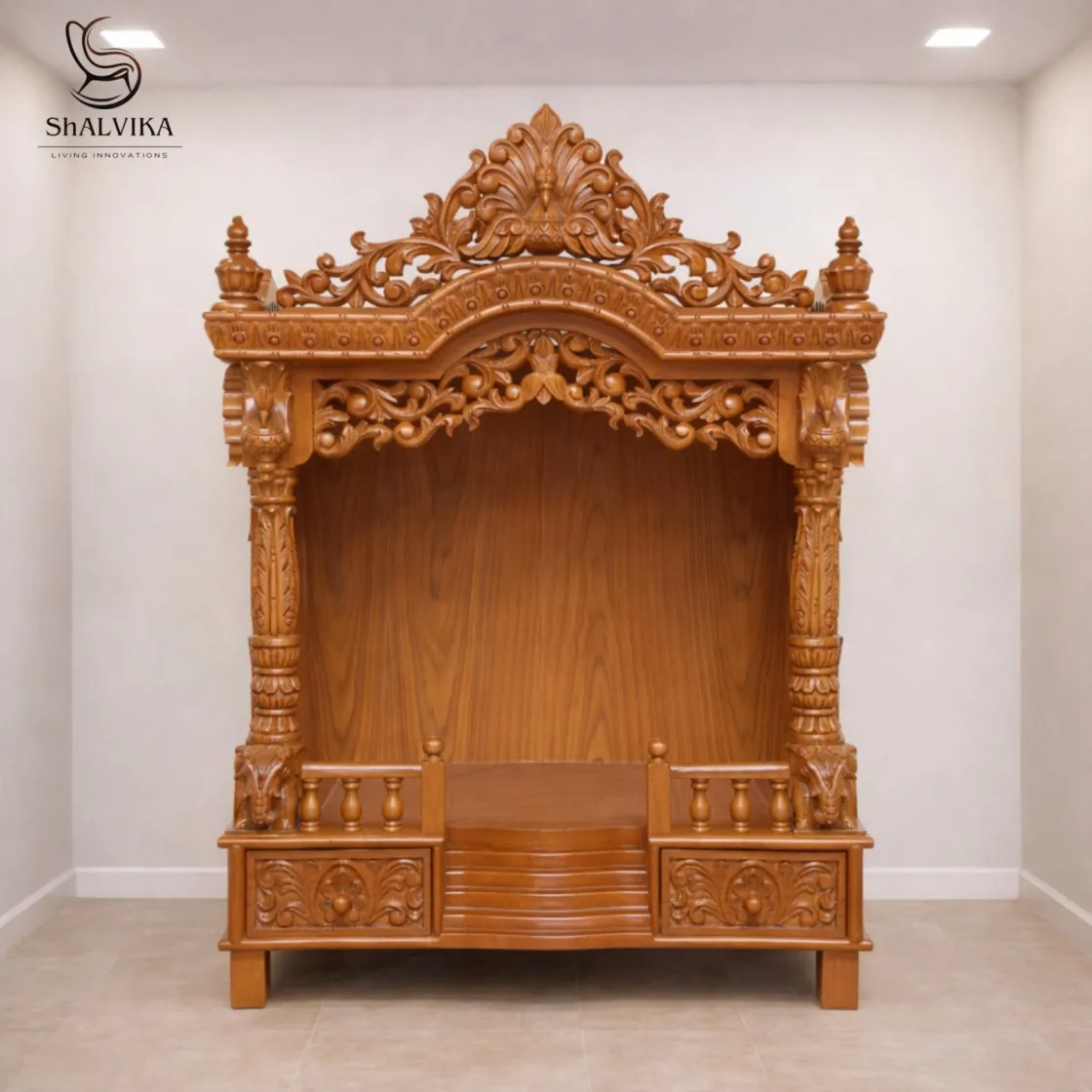 Premium Wooden Home Mandir Design