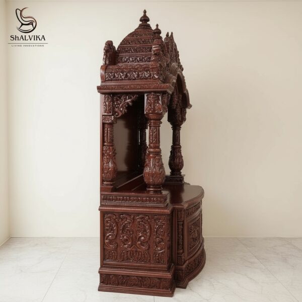Puja Ghar Design in Teak Wood