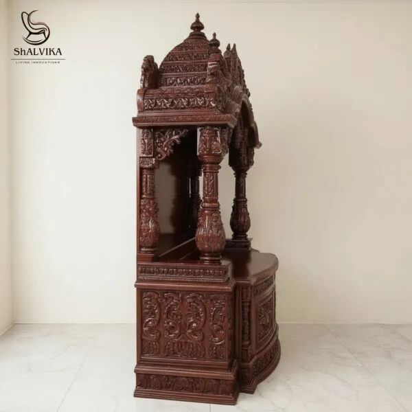 Puja Ghar Design in Teak Wood