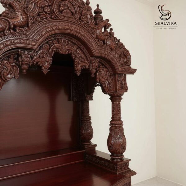 Puja Ghar Design in Teak Wood