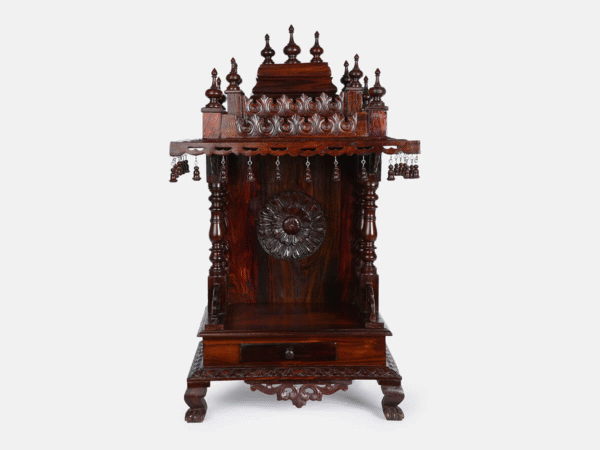 Rosewood Mandir with Flower Panel