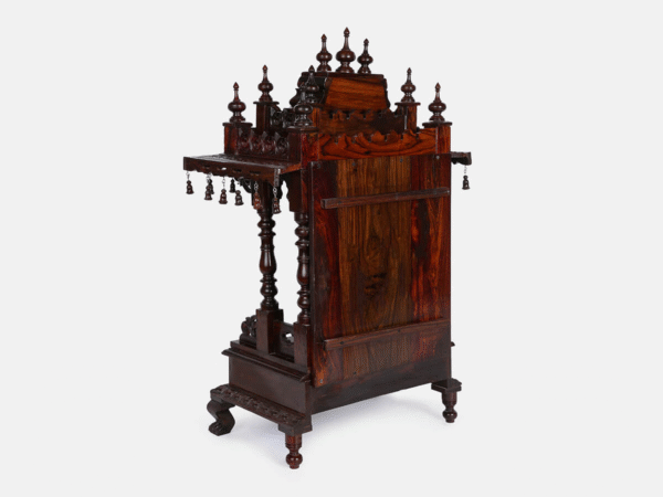 Rosewood Mandir with Flower Panel