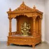 Sagwan Mandir Design with Peacock Crown