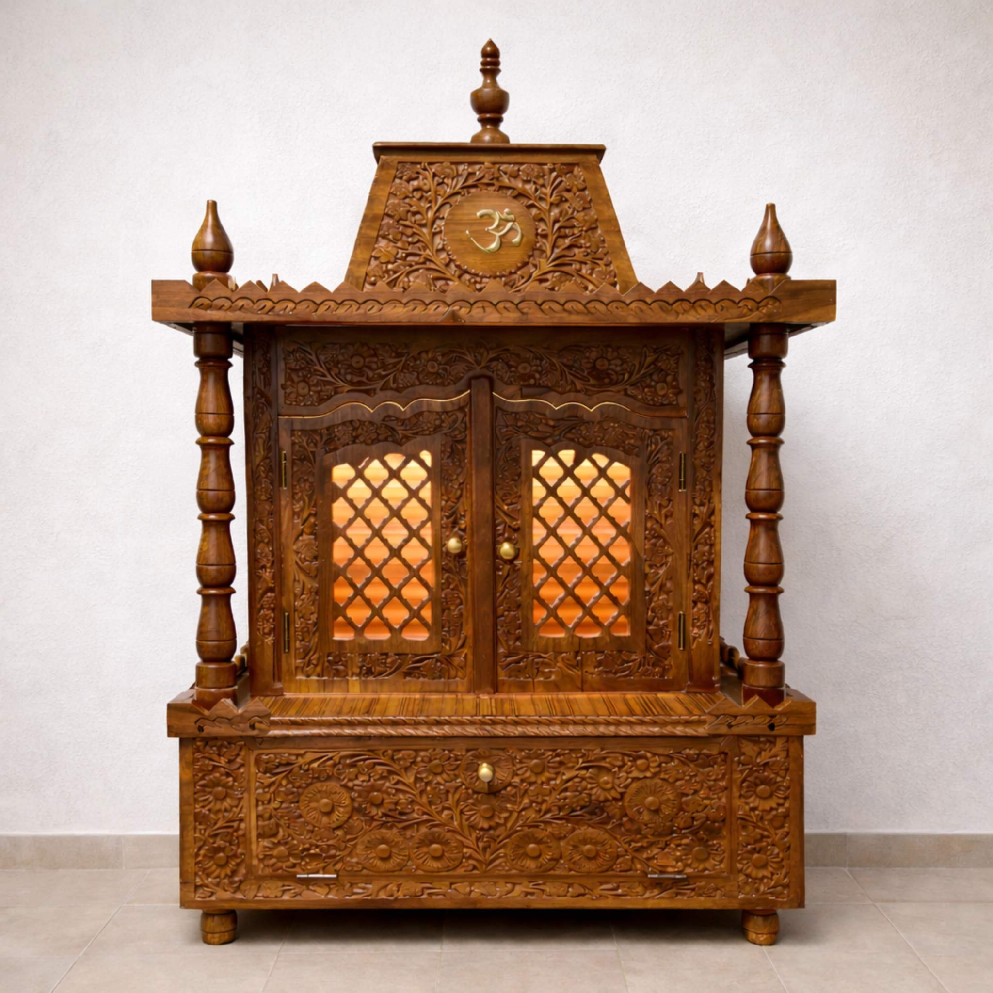 Small Home Mandir in Folding Design with Door