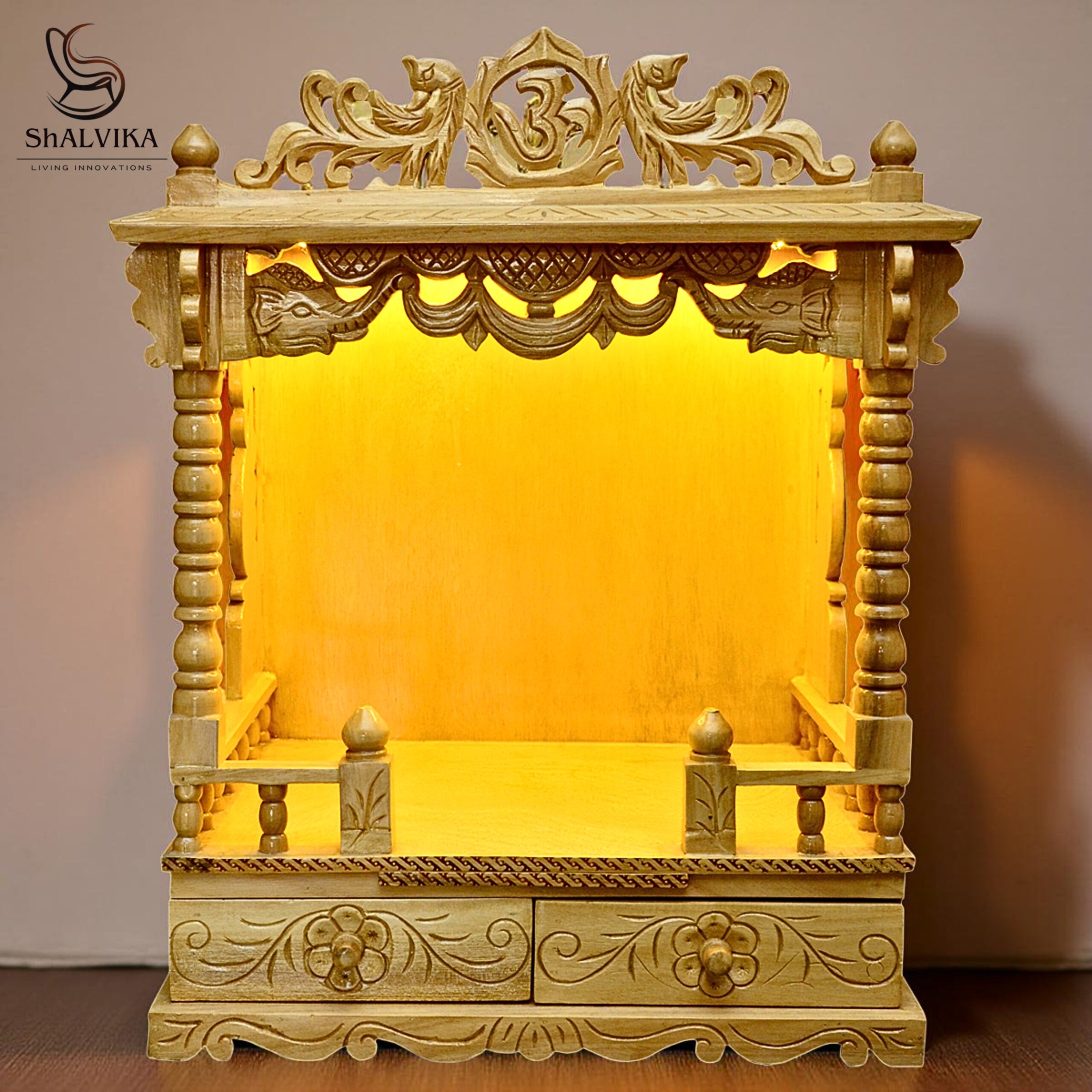 Small Temple Design For Village in Teak Wood | Shalvika Living Innovations