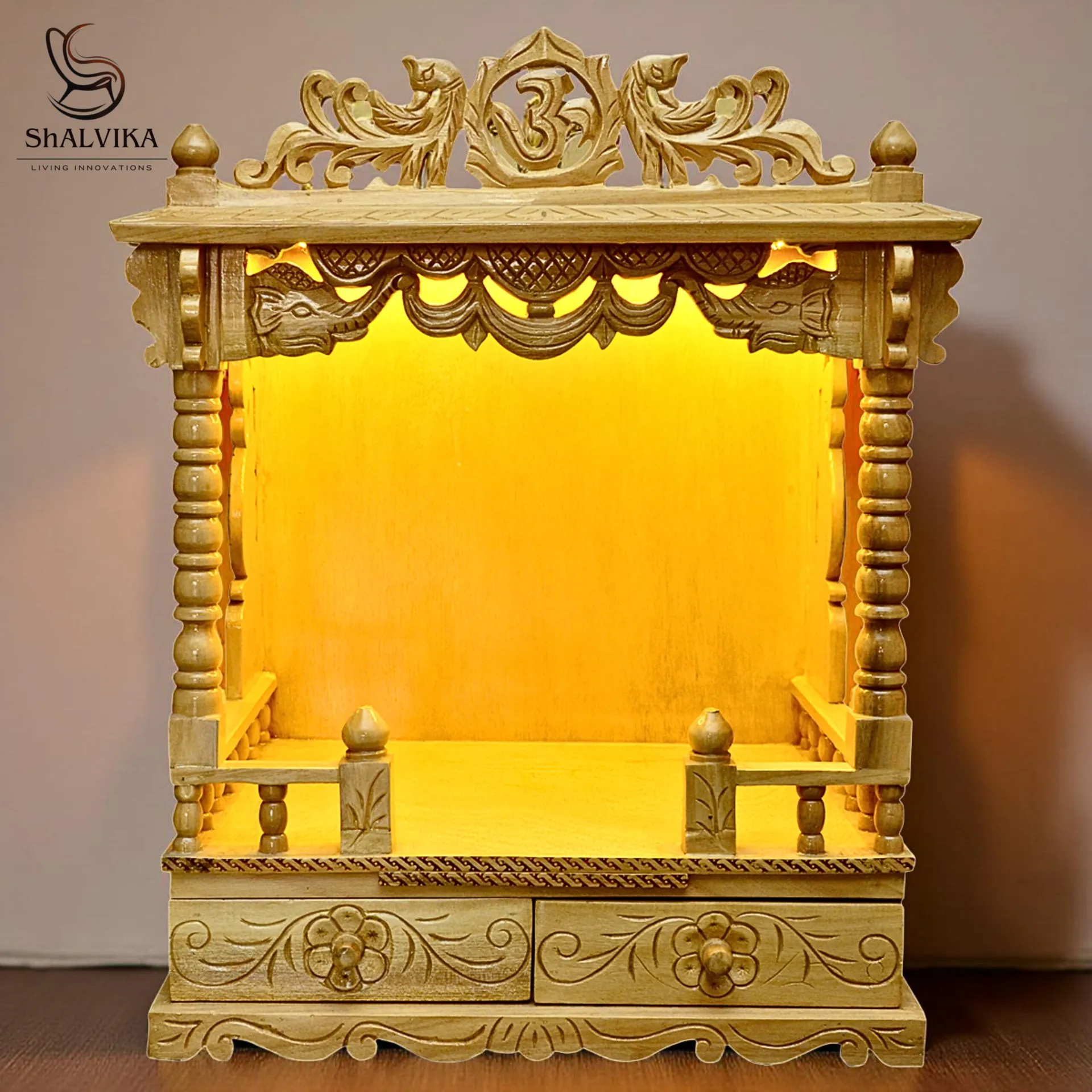 Small Temple Design For Village in Teak Wood | Shalvika Living Innovations