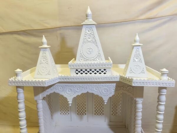 Small Temple for Home in White with Drawar