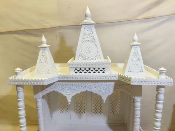 Small Temple for Home in White with Drawar