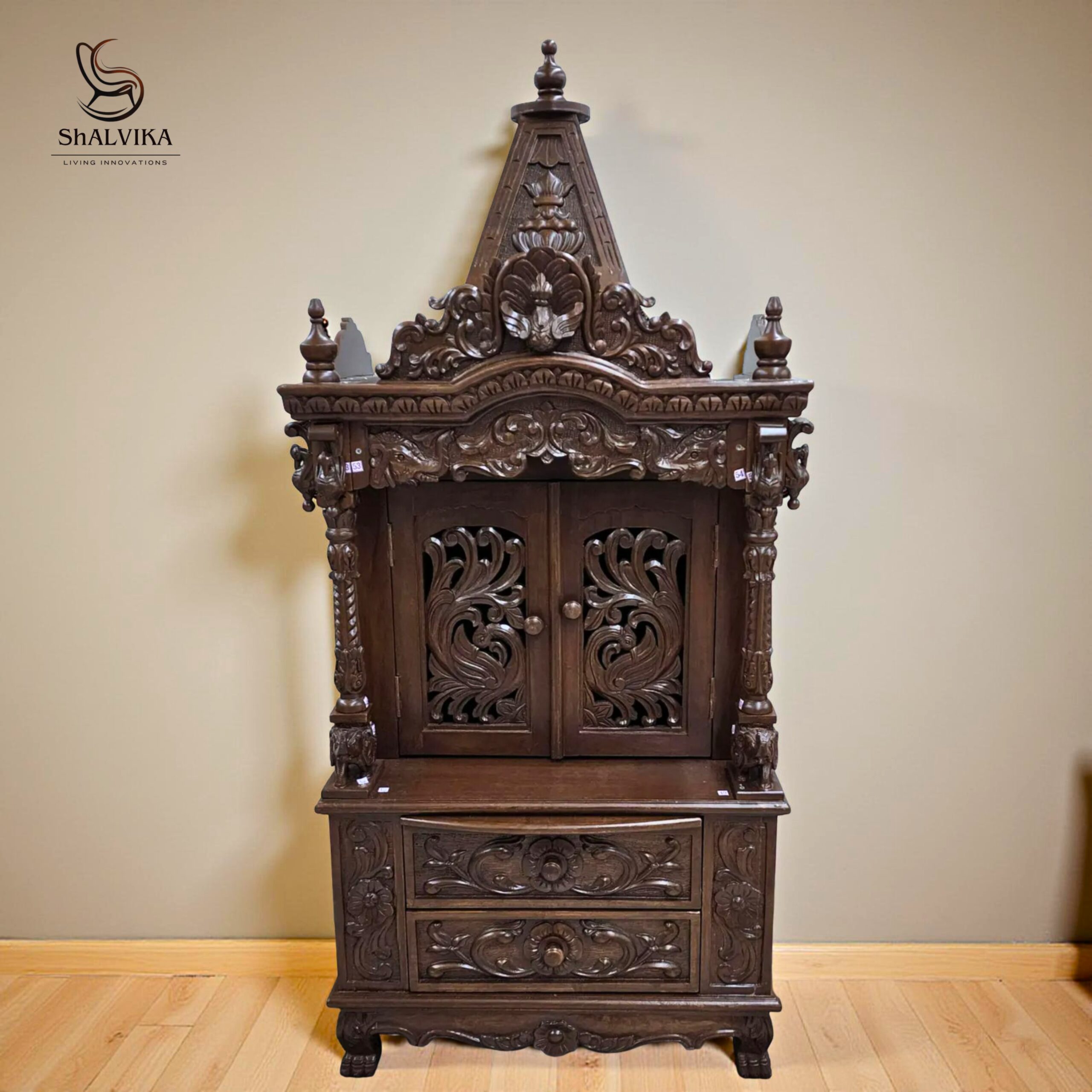 Teak Wood Temple For Home By Shalvika Living