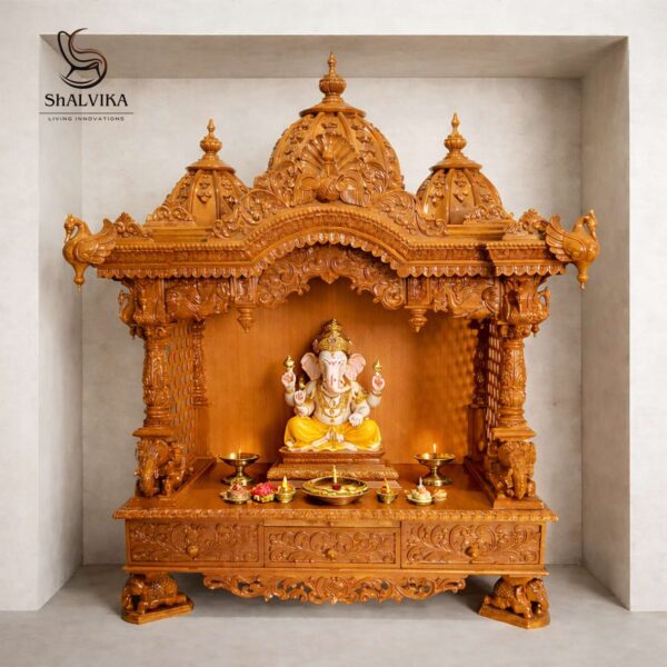 Teak Wood Temple Fully Carved Design