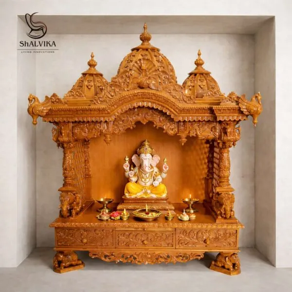 Teak Wood Temple Fully Carved Design