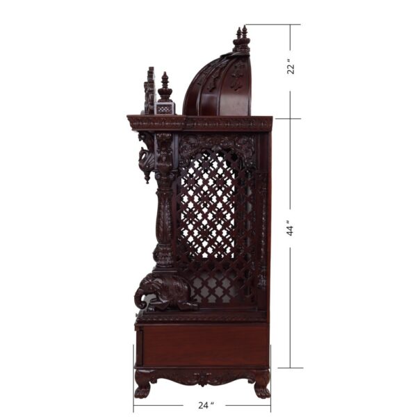 Teak Wooden 6 Feet Pooja Mandir By Shalvika Living