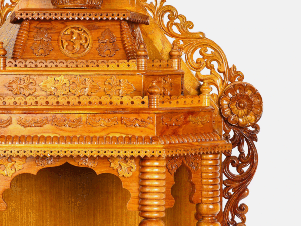 Teakwood Mandir with Hansa Legs