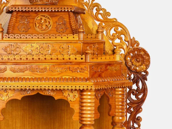 Teakwood Mandir with Hansa Legs