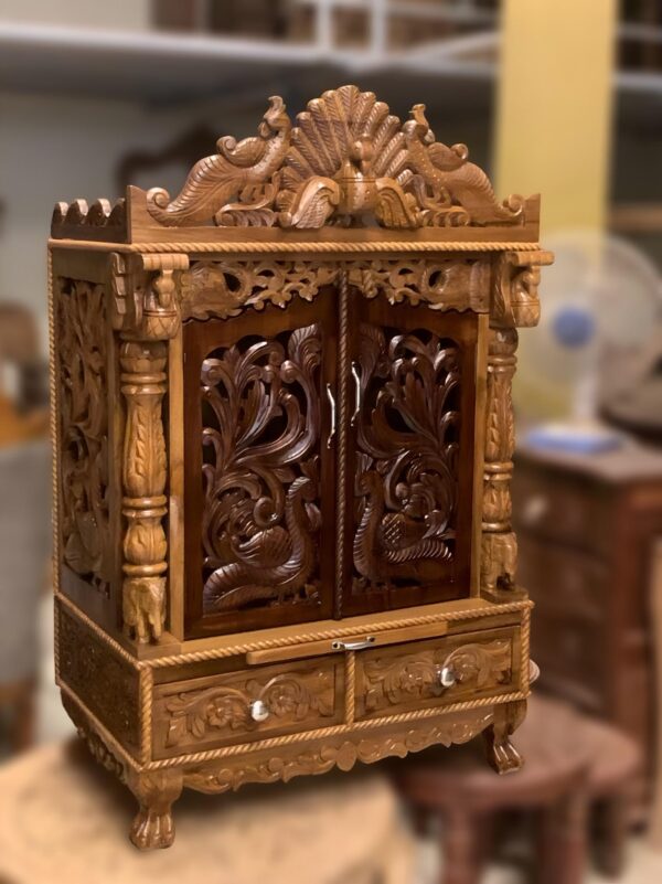 Wood Mandir with Door By Shalvika Living