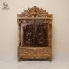 Wood Mandir with Door By Shalvika Living